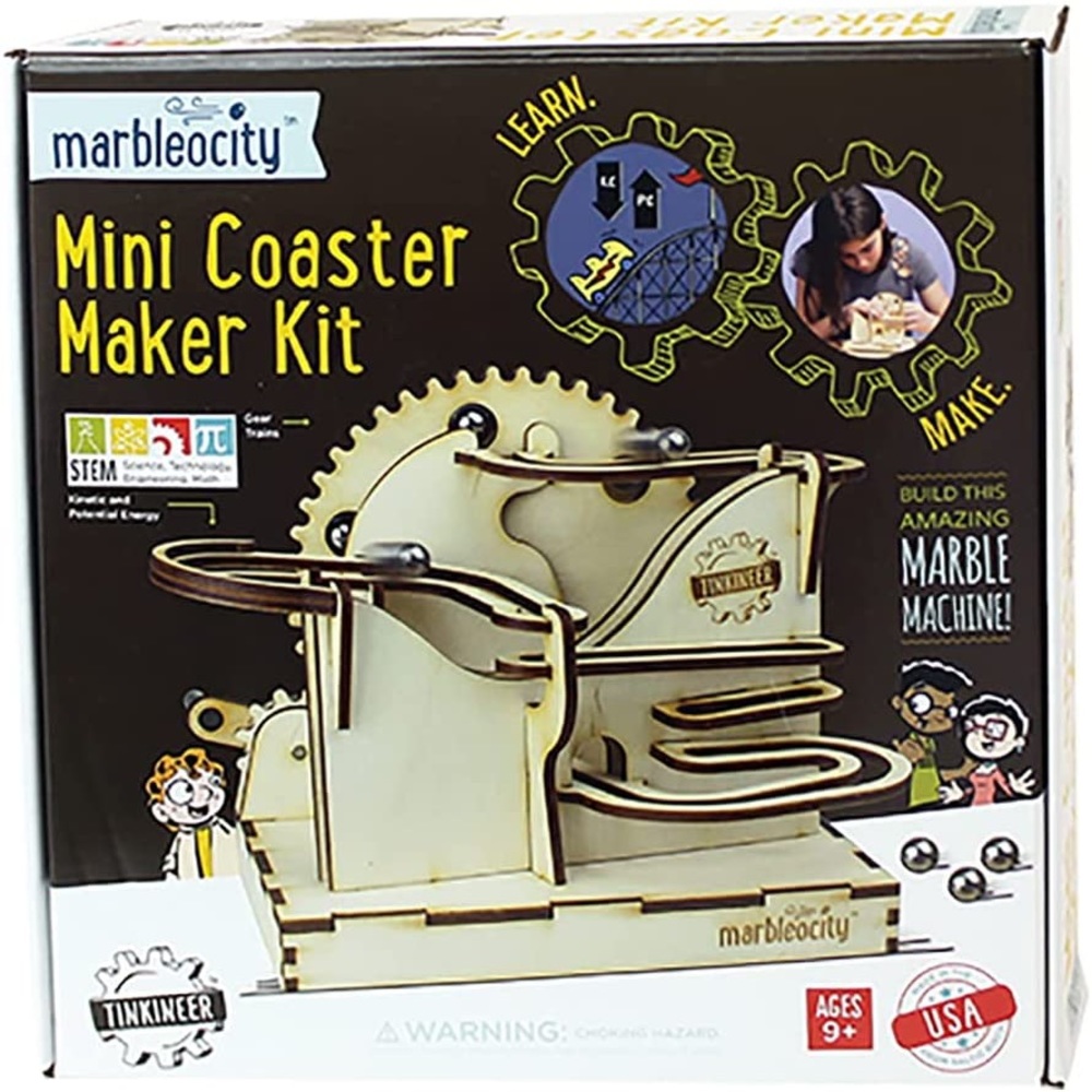 PlayMonster- MARBLEOCITY MINI COASTER MAKER KIT- Wooden STEM Project- NWT